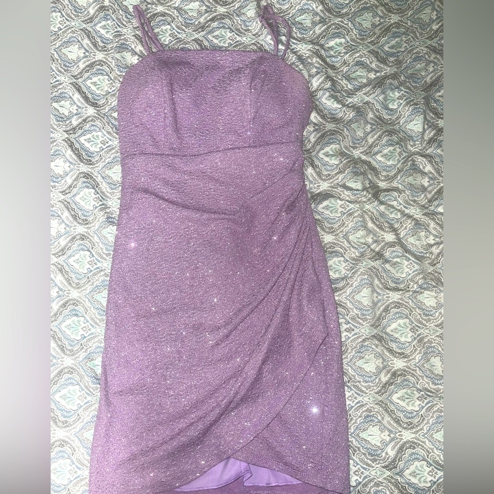 Purple shimmer homecoming dress